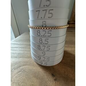 Gold Tone Box Chain Bracelet Size 8” Adjustable